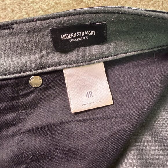 Express Womens Pants Size 4 Straight Leg Super High Rise Faux Leather Black E813 - Picture 5 of 13